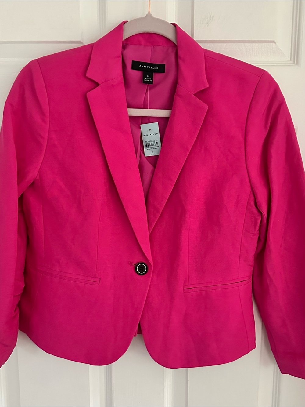 Ann Taylor Bright Pink Single-Button Blazer